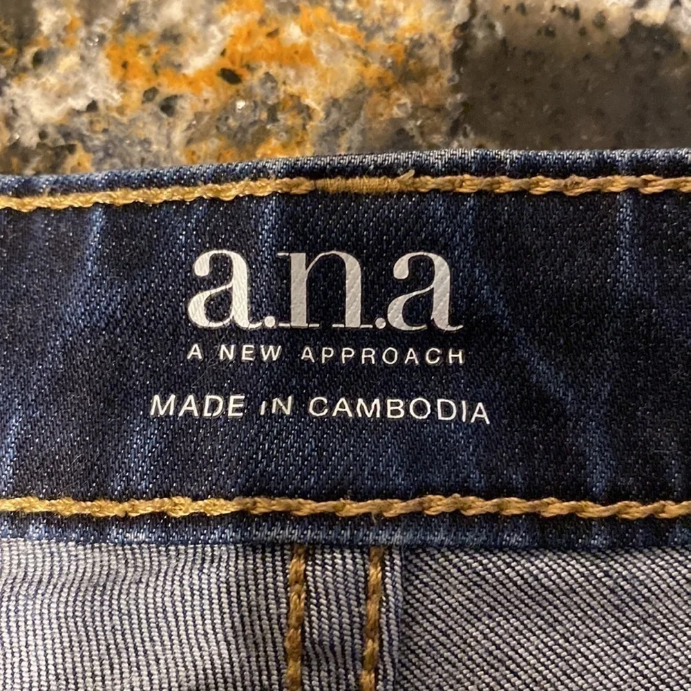 Q a.n.a solid blue stretch skinny plus size denim jeggings jeans 👖 size 18